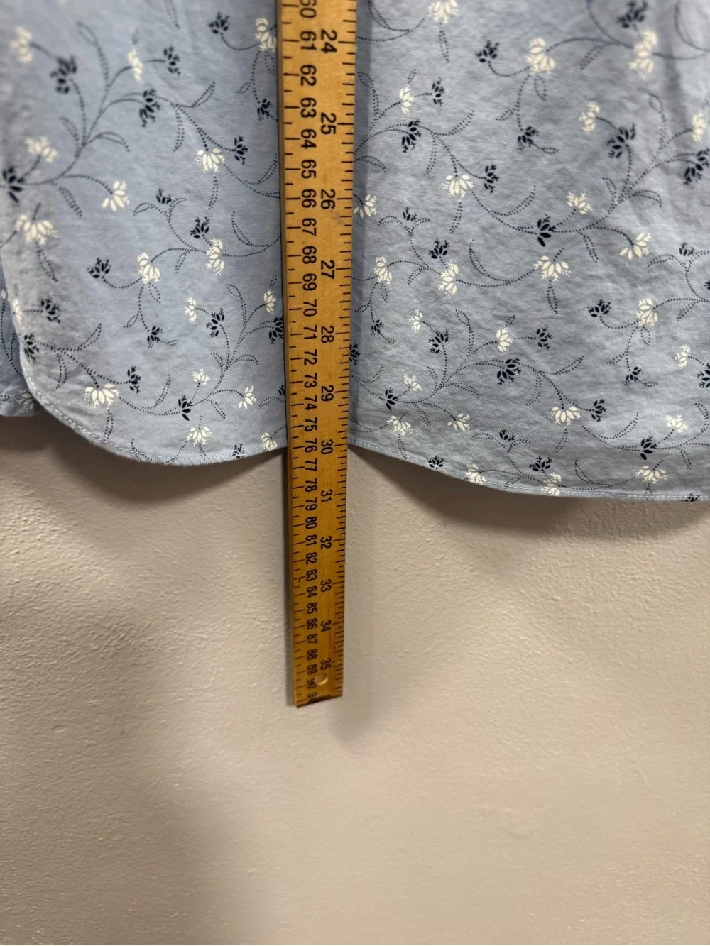 J. Crew Light Blue Floral Button-Down Shirt with Subtle White Flowers